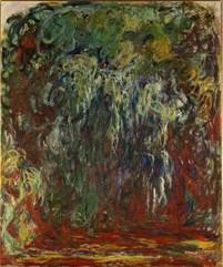 Monet,Claude. Saule pleureur, Giverny - Weeping willow, Giverny. Painted in Monet's garden at Giverny, when the painter had almost gone blind. Oil on canvas, 120 x 100 cm 