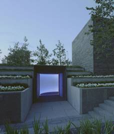 Exterior view of Turrell's skyspace, Tending, (Blue)