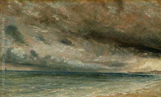 The Coast at Brighton - Stormy Evening, c.1828 - John Constable - www.john-constable.org