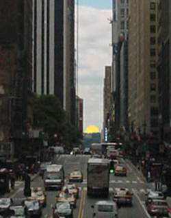 Description: Description: Description: Manhattanhenge: half sun on the grid