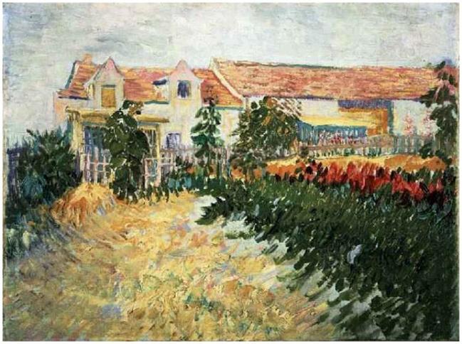 Description: Description: Description: Description: Description: Vincent van Gogh's House with Sunflowers Painting