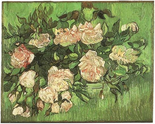 Description: Description: Description: Description: Description: Vincent van Gogh's Still Life: Pink Roses Painting