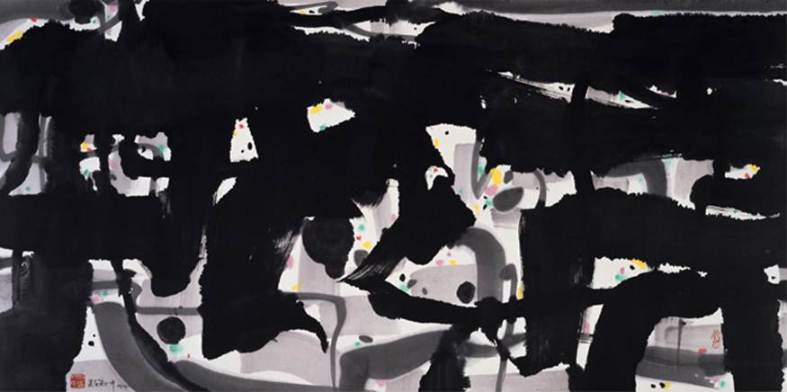 Description: Alienation, 1992, ink and color on rice paper, 69 x 138 cm, Shanghai Art Museum.